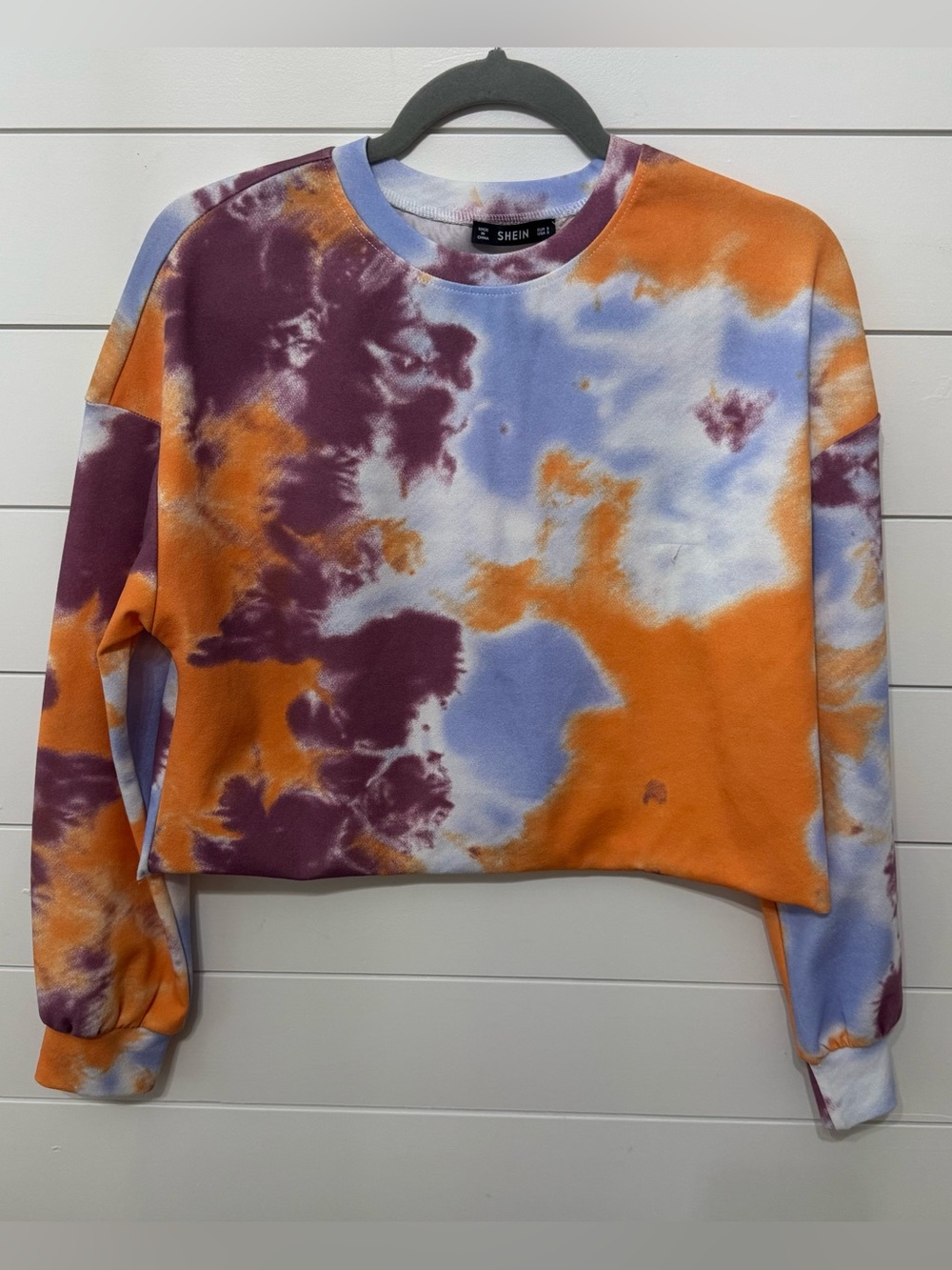 Shein tie dye cropped sweatshirt